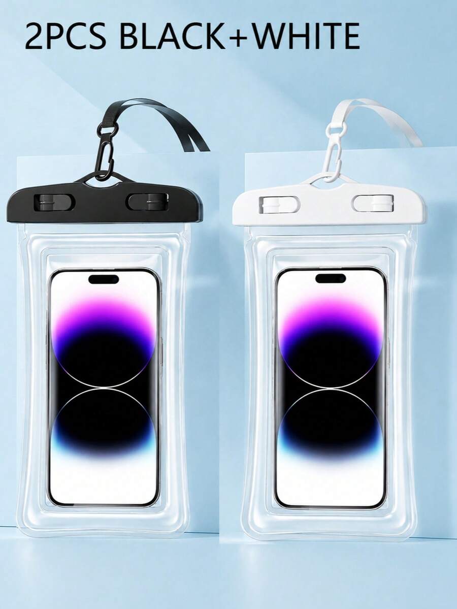 2入防水潛水手機防水袋，觸控螢幕密封游泳袋，水下攝影用，防塵防震防雨防水