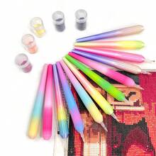 Multi-Color Gradient Anti-Slip Threaded Diamond Painting Pen, Includes 1 Pen And 5 Replaceable Pen Tips, Premium 5D Diamond Painting Accessories, Suitable For Beginners And Art Enthusiasts Craft Tool - Sets - View 4