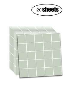 OUTANA Plaid Faux Tile Self-Adhesive PVC Wall Sticker, Minimalist Modern Style, Peel And Stick, Suitable For Kitchen Stove Area Oil-Proof Decoration, Bathroom Partial Moisture-Proofing, Rental Home Wall Easy Renovation, Cafe/Milk Tea Shop Wall Decor, Entryway/Balcony Partial Decoration. - Multicolor - View 16