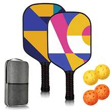 Pickleball Paddles,Double-Sided Pattern Pickle Ball PaddlesSet Of 2 With Non-Slip Ergonomic Absorbent Soft Grip PickleBall Rackets 2 Pack,Pickleball Set Sport Gifts,Black,Standard X3XT - Color Pop Paddles - View 1