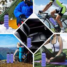 1 Silicone Foldable Sports Water Bottle, 16.91 Ounces Portable Outdoor Hiking Fitness Cup, Foldable. - 紫色 - 查看 11