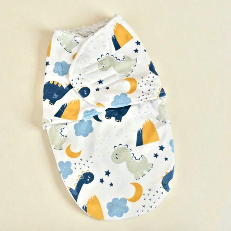 Cute Animal Print Design Woven Blanket - Soft, Breathable, Warm, Suitable For All Seasons, Perfect Gift For Children's Baptism - Gray Dinosaur - View 1