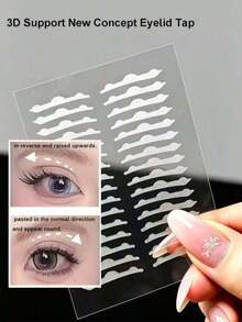 10 piezas de pegatinas de párpado doble 3D, impermeables, adecuadas para principiantes, invisibles y naturales, a prueba de sudor, adecuadas para el cuidado de los ojos, adecuadas para el maquillaje diario, ocasiones de fiesta y uso en la oficina. - Multicolor - Ver 1