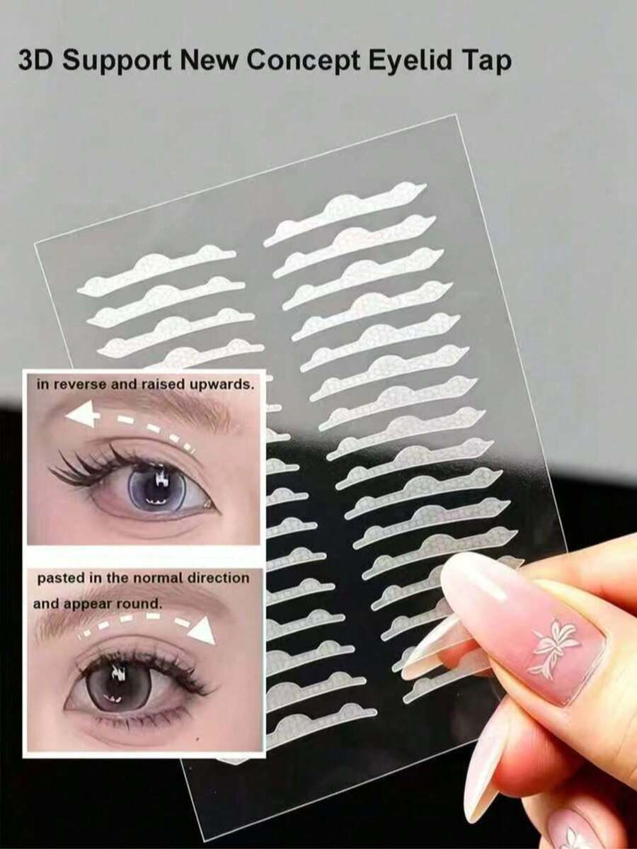 10 piezas de pegatinas de párpado doble 3D, impermeables, adecuadas para principiantes, invisibles y naturales, a prueba de sudor, adecuadas para el cuidado de los ojos, adecuadas para el maquillaje diario, ocasiones de fiesta y uso en la oficina. - Multicolor - Ver 1