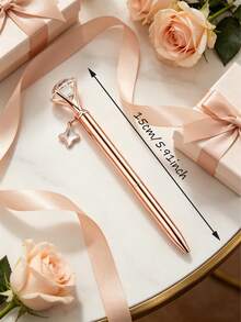 1pc Star Pendant Crystal Diamond Metal Ballpoint Pen, Hotel Promotional Gift, Thoughtful Gift For Family, Friends, Teachers, Parents, Colleagues, Perfect For Back To School And Graduation Season - Sets - View 3