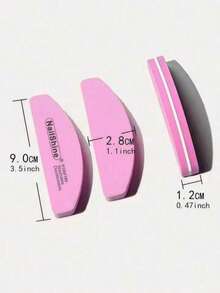 3 piezas de limas de esponja para pulir en forma de media luna mini 100/180 - Rosa - Ver 6