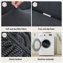 1 pieza Funda de sofá de terciopelo de maíz, funda elástica de felpa suave para sofá, resistente a arañazos de gato y pelo de mascota, protector de muebles lavable con protección completa antideslizante para 1-4 plazas para decoración del hogar - Funda de sofá de vellón de maíz - Ver 6