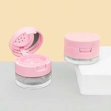 1pc Mini Portable Powder Compact And Honeycomb Puff Box, Built-In Mirror, Puff, Sifter And Sponge Holder - 3g Compact Container For Loose Powder, Makeup Tools, Travel, Home, Fashionable Round Design, Suitable For Loose Setting Powder, Mineral Powder, Blush Powder, Etc., Prevents Powder Leakage While Evenly Distributing Powder - Multicolor - View 8