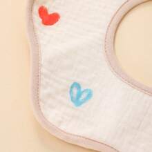 3pcs/5pcs Newborn Cartoon Petal Bibs, Baby Drool Bibs, Teething And Feeding Bibs To Keep Clothes Dry, 360 Degree Rotatable Portable Bibs For Baby Boys And Girls, Multiple Patterns Randomly Selected - Beige - View 10
