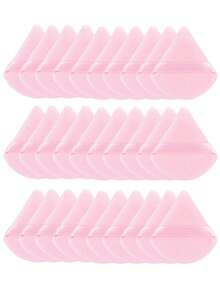 5/10/20/30/35/40/45/50/100pcs Triangular Flocked Powder Puff, Makeup Setting Powder Puff, Designed For Contouring And Eyes, Fan-Shaped Powder Puff, Dry And Wet Use, Sponge Powder Puff, Suitable For All Skin Types - Multicolor - View 5