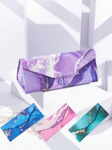 1 pieza Estuche plegable para gafas con estampado de colores para mujer - Multicolor - Ver 13