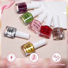 FOUR LILY 6.3ml Kuteks Kuku Berbasis Air yang Dapat Dikupas, Tanpa Perlu Dipanggang, Cepat Kering, Tahan Lama, Cocok untuk Salon, DIY, dan Penggunaan di Rumah, Tersedia Berbagai Warna - MultiWarna - View 6