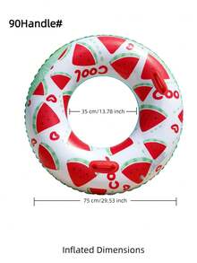 Adult Inflatable Swim Ring, Fruit Print Pool Float, Watermelon/Lemon/Lime/Orange/Kiwi/Dragon Fruit PVC Float - Heart-shaped Watermelon Ring - View 12