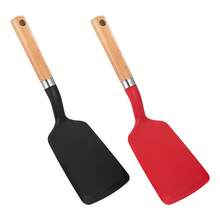 Espátula de silicona con mango de madera resistente al calor, espátula para tamagoyaki, espátula para filetes, espátula para pescado, espátula de cocina, espátula para sartenes antiadherentes, espátula para panqueques, utensilio de cocina - Ver 3