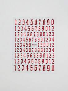 Red Digital Pattern Nail Stickers With Adhesive DIY Nail Art Decoration 2pcs/Pack - Red - View 9