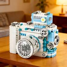 500+Pcs Mini Retro Camera Building Blocks, Handmade Assembly Photography Model, Desktop Decoration Ornament, Collectible Hobby Toy Game, Suitable For Fans As Halloween And Christmas Gifts - Multicolor - View 8
