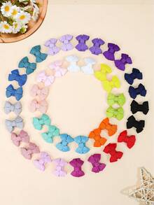 40pcs Baby Hair Clips, Mini Snap Clips, Pastel Color, Bow Decor, Suitable For Baby Girls, Non-Slip Barrettes, Especially Suitable For Newborns With Fine Soft Hair, Holiday Party Baby Hair Accessories - Multicolor - View 2