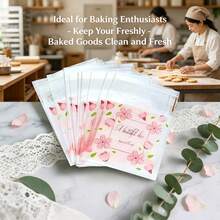 50/100pcs Floral Leaf Self-Sealing Gift Bags, Exquisite Plant Print Transparent Plastic Bags, Easy To Seal And Store, Suitable For Candy, Cookies And Snack Packaging, Perfect For Wedding, Birthday, Graduation And Various Holiday Gift Packaging, Essential Bags For Holiday Cookies And Candy - Multiple Styles - View 2