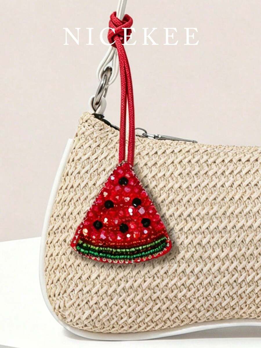 Gantungan Tas Liburan Bergaya Minimalis, Liontin Pohon Kelapa Imitasi dengan Manik-Manik Warna Kontras, Aksesori Dekoratif Mini yang Indah, Desain Unik, Liontin Serbaguna untuk Sehari-hari, Cocok untuk Tas dan Pakaian Sehari-hari Saat Liburan di Pantai - Merah - View 1