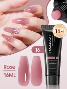 PEACECOLOR 16ML 聚甲酸甲酯指甲延長膠，UV LED 固化建構膠，適用於指甲延長與法式美甲，快速定型硬膠，美甲沙龍與居家 DIY 使用 - 彩色 - 查看 12