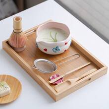 Matcha Tea Set, Complete Matcha Brewing Tool Kit, Includes Cute Floral And Heart Embossed Ceramic Bowl And Sifter, Traditional Japanese Tea Ceremony Tools, Suitable For Home Use And Gifting - Multicolor - View 5