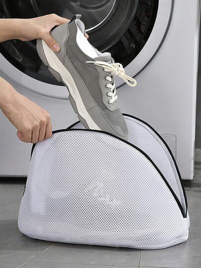 1 pièce/2pcs Sac de lavage de chaussures semi-circulaire, sac de lavage de chaussures pour machine à laver, sac de soin des chaussures, lavable en machine, anti-déformation, housse de chaussures en maille épaissie, lavable en machine, anti-collision et anti-emmêlement, outil de lavage de chaussures, nettoyage en profondeur doux - élimine les taches tenaces - sans peluches ni rayures - brossage puissant - très absorbant