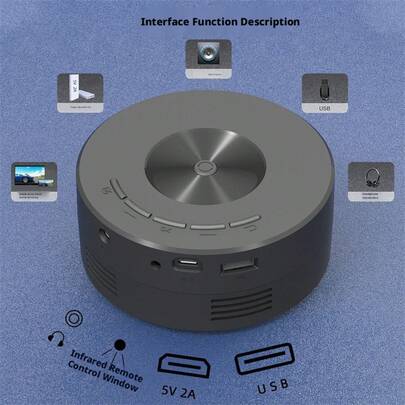 Mini Portable Projector, Micro HD Small Phone Casting Device, Plug & Play Wall Display For Movie & Streaming