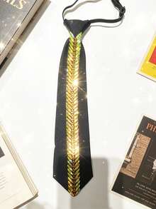 1pc Handmade Men's & Women's Faux Wheat Ear Shiny Tie, Matches Shirt And Pleated Skirt, Suitable For Daily Wear, Party, Etc., Fits Styles Like Exquisite, Elegant, Sweet, Street Punk - Multicolor - View 3