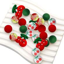 33pcs Silicone Beads With Four Seasons Fruit Elements, Red And Yellow Apple Strawberry Lemon Cherry Elements, Beads Accessories For Enthusiasts To Make Earrings Necklaces Bags Chains Beaded Pens Phone Chains Beaded Makeup Brushes And Other DIY Sets, Fruit Season Suitable For Holiday Gifts Birthday Gifts - Seasonal Fruit Elements - View 9