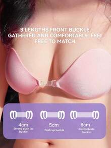 3 Warna Bantalan Bra Renang Berbentuk Hati, Nude Hitam Pink, Penutup Penuh, Anti-Terlihat, Dapat Dicuci, Perekat, untuk Bikini dan Olahraga Air - MultiWarna - View 2