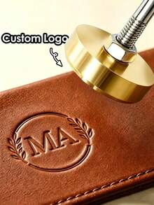 Custom Brass Leather Stamp, Leather Branding Iron, Custom Leather Embossing Tool, Cold Press Handle Leather Stamp, Gift For Leather Men - one-size - View 9