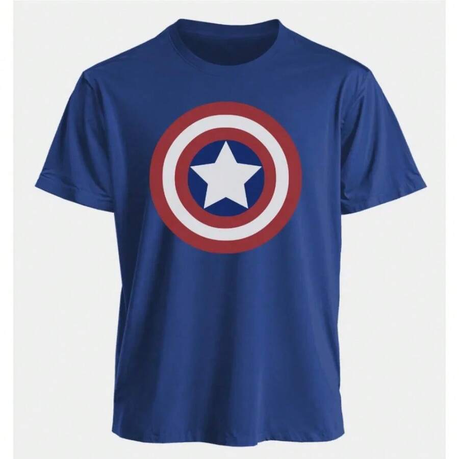 Warner Bros Shield T-Shirt For Men Women, Classic Red White Blue Casual Cotton Navy Blue Superhero Tee Streetwear - 2 - 查看 1