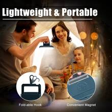 Kipas Kemah LED, Kipas Tahan Air dengan Pengisian USB, Dilengkapi Pengait dan Magnet, Ideal untuk Perjalanan, Meja, Mobil & Saat Listrik Mati - MultiWarna - View 5