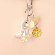 1pc Unisex Cartoon Dinosaur Keychain Glossy Cute Small Dinosaur Pendant Fashion Bag Charm Couple Best Friend Gift - Multicolor - View 2