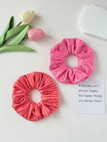 4 piezas de scrunchies grandes elegantes de algodón puro con estampado de lunares para mujer, lazos para coleta y moño, adecuados para salidas diarias, vacaciones en la playa, fiestas festivas, decoración de peinados, accesorios de ropa, bandas elásticas de goma de estilo bohemio elegante - Multicolor - Ver 12