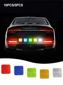 10 piezas/5 piezas Pegatinas reflectantes, cinta reflectante de alta visibilidad impermeable y de , adecuada para automóviles, decoración, protección de nocturna, pegatinas reflectantes de advertencia de apertura de puerta, accesorios universales para vehículos - Estilo A - Ver 12
