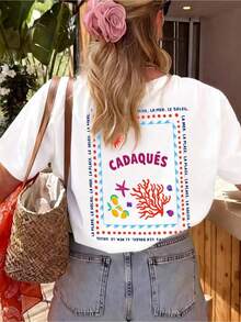 2026 Nuova T-Shirt Casual da Donna per Vacanze, Collo Tondo, Tessuto Comodo e Traspirante, Adatta per Uscite Primaverili ed EstiveY2K,,haut femme été,koszulki na latoY2K,kar - Bianco - Visualizzare 5