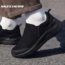 Skechers Men's Lightweight Cushioned Slip-On Casual Walking Shoes - Black - View 4