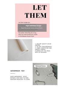 1 Stück rahmenloses "Let Them" rosa minimalistisches Schriftart inspirierendes Leinwandposter - positive Büro- & neutrale Wohnheim-Wanddekoration, Wohnzimmer, Schlafzimmer, Homeoffice Klassenzimmer, Raumdekoration Schlafzimmer, Drucke für die Wand, Poster, beste Geschenkwahl - Rosa und Schwarz - Übersicht 9