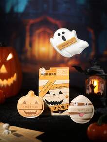 Amortals 3Pcs Halloween Limited Powder Puff Set – 4mm Thick Soft Rubycell Sponges, Low Foundation Absorption, Ghost Mummy Pumpkin Festive Shapes For Daily Makeup, Viral Trending Y2K Holiday Cosmetic Gift For Beginners - Multicolor - View 7