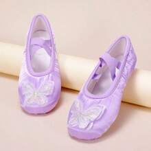 Zapatos de baile para niños, zapatos, zapatos de actuación de mariposa para jardín de infantes - Morado - Ver 1