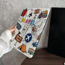 1件復古旅行地圖塗鴉平板保護殼 附筆槽 適用於 iPad 第10代 10.9吋 2022 智慧保護殼/ Air 13(M3 2025)/ Air 11(M3 2025)/ 11(A16 2025)，自動休眠/喚醒功能/時尚平板配件 適用於小米5/5PR/6/6PRO/7/7PRO/Galaxy Tab S10+/S9/A9，適用於小米 Pad 5/6/7，適用於華為 Matepad - 彩色 - 查看 7