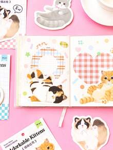 90張/3本 可愛小貓動物便利貼 可愛貓咪備忘錄貼紙 備忘錄書寫紙 可愛貓系列可重複使用備忘錄貼紙 辦公室備忘錄貼紙 學生計畫本貼紙 文具用品 - 均碼 - 查看 3