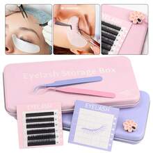 Set Alat Bulu Mata Wanita Modis 7 Buah, Palet Bulu Mata Magnetik & Pinset dalam Satu Kotak Penyimpanan Portabel. Kit Multifungsi Penting untuk Penata Bulu Mata dan Penggunaan Riasan Bulu Mata Sehari-hari. - MultiWarna - View 2