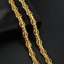 2件組復古750義大利18K鍍金銅繩編織項鍊與手鍊珠寶套組，中性款適合日常配戴 - 金色5 - 查看 2