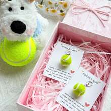 5/2/1pcs Cute Tennis Ball Keychain Pendant With Inspirational Quote, Suitable For Birthday, Mother's Day, Father's Day And Sports Events, Inspirational Mini Souvenir Gift - View 4