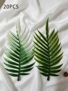 50/20 pièces Feuilles d'herbe d'eau artificielles en plastique bicolores mélangées au hasard, fausse verdure plate pour décoration de terrarium de jardin, décoration de maison, salle à manger, table de cuisine, accessoires de mariage et de fête muraux, affichage intérieur et extérieur de cour, artisanat toutes saisons - Multicolore - Voir 13