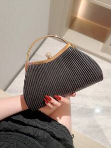 Fashionable Handheld Evening Bag Evening Dress Bag - Black - View 8