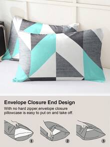 3pcs Geometric Pattern Duvet Cover Set (1 Duvet Cover And 2 Pillow Shams), Soft And Skin-Friendly, Suitable For All Seasons - Multicolor - View 7
