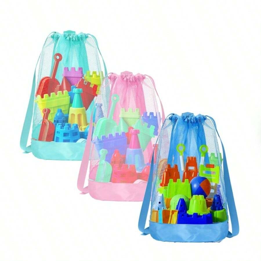 Mesh Drawstring Bag, Dry-Wet Separation Swimming Storage Backpack, High-Quality Beach Sports Backpack, Large Capacity Mesh Design, Quick-Dry Breathable, Convenient Drawstring Closure, Can Be Worn As A Backpack, Hands-Free - Multicolor - View 1